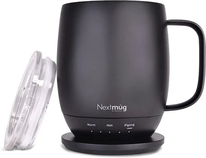 Nextmug 14 oz. Temperature-Controlled, Self-Heating Coffee Mug  Black