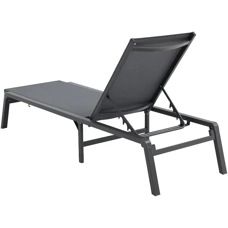 Adjustable Aluminum Outdoor Chaise Lounge Chairs  5-Position Reclining, Foldable Poolside Design