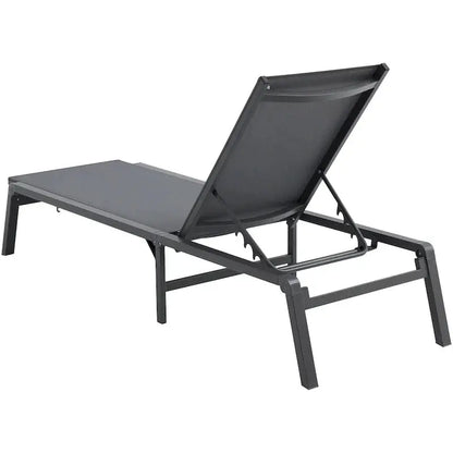 Adjustable Aluminum Outdoor Chaise Lounge Chairs  5-Position Reclining, Foldable Poolside Design