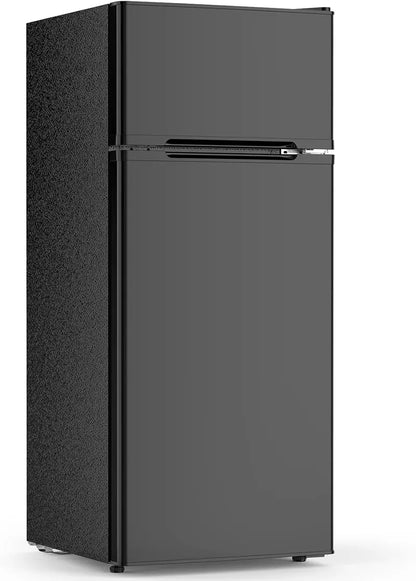 COWSAR 4.5 Cu Ft Dorm Fridge  Two-Door Compact Refrigerator with Removable Shelves