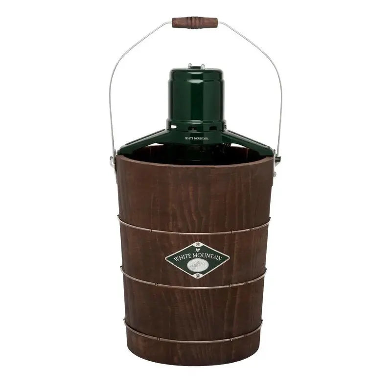 White Mountain Electric Ice Cream Maker  6-Quart Capacity, Green & Brown Design