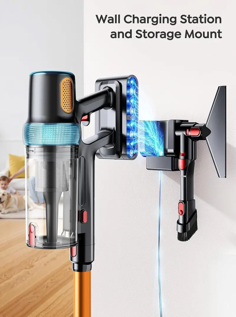 650W Cordless Stick Vacuum Cleaner with 55KPA Suction, 70-Min Runtime, LED Touchscreen & Wall Mount Station for Homes, Carpets, and Pet Hair