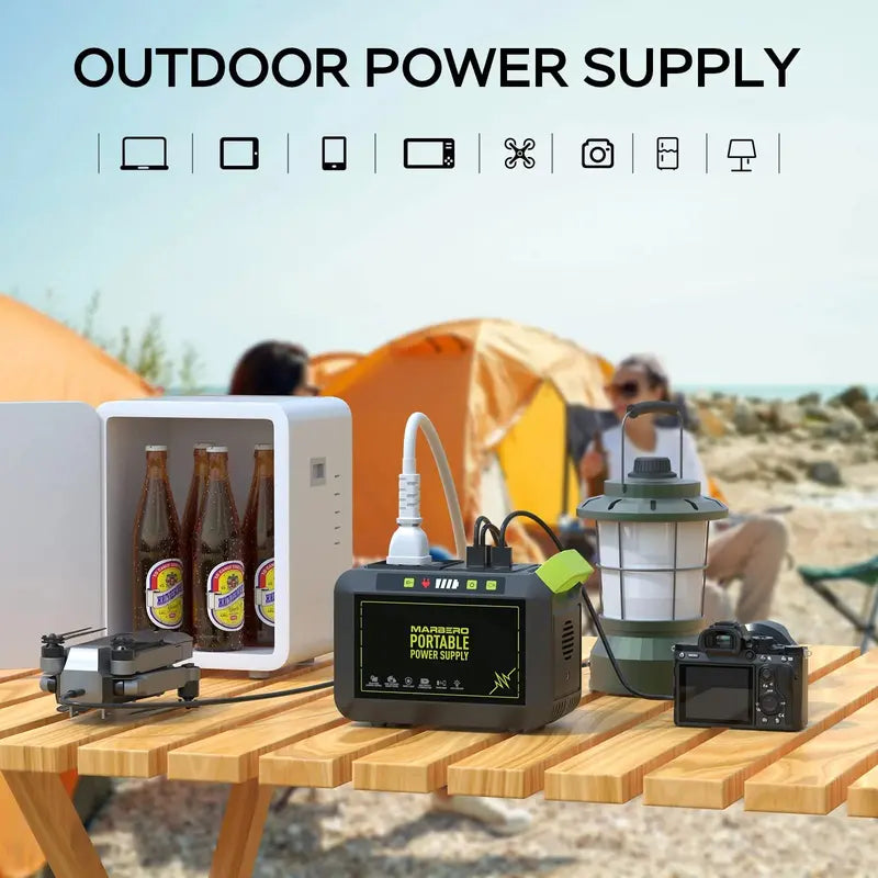 MARBERO Portable Power Station M82, 88Wh Lithium Battery, Multi-Output, Compact Design, Ideal for Camping & Outdoor Use