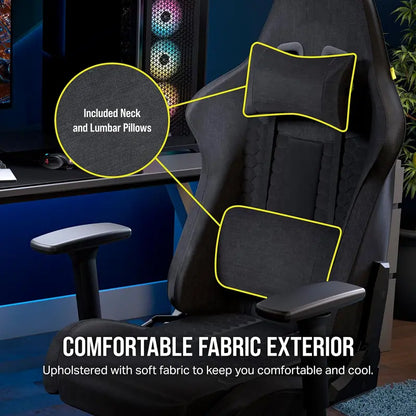 TC100 Relaxed Gaming Chair by TC, One Size, Gray & Black  Ergonomic Comfort for Gamers
