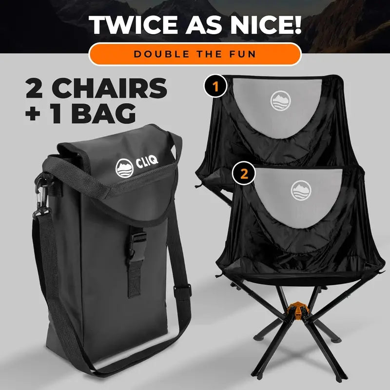 Cliq Lightweight Foldable Camping Chair  Portable, Durable, Quick Setup, Supports 300 lbs
