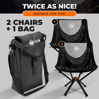 Cliq Lightweight Foldable Camping Chair  Portable, Durable, Quick Setup, Supports 300 lbs