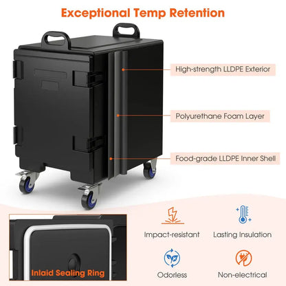 Heavy-Duty Insulated Food Pan Carrier  Holds Five Full-Size Gastronorm Pans, Thermal Retention Design