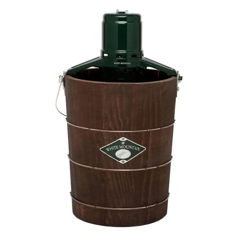 White Mountain 6-Quart Electric Ice Cream Maker — Green & Brown Design
