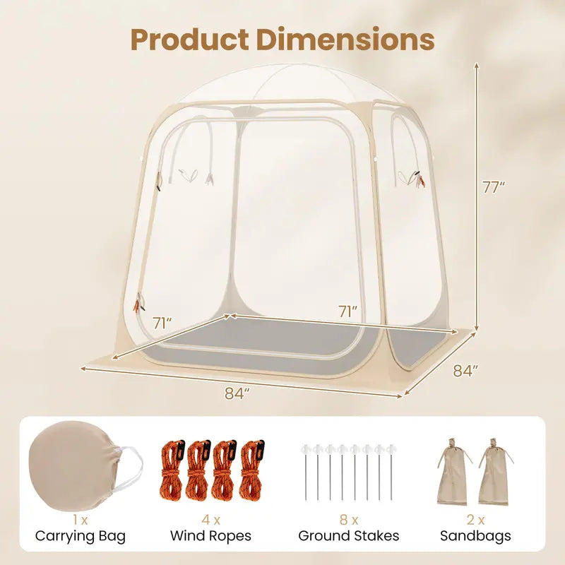 7′ x 7′ All-Weather Portable Pod Tent for 24 Campers