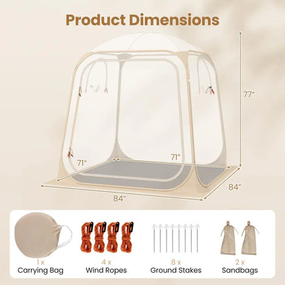 7′ x 7′ All-Weather Portable Pod Tent for 24 Campers