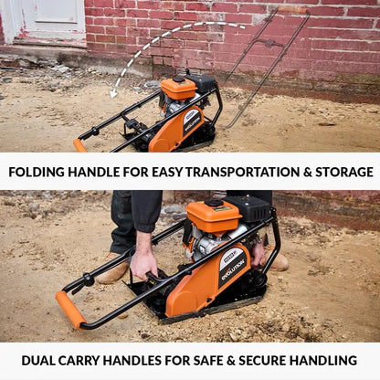 Electric Plate Compactor  Heavy-Duty Vibratory Tool for Pavers, Turf, Soil & Sand Leveling