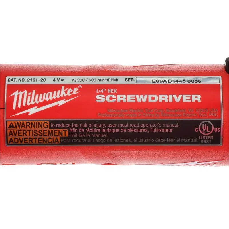 2101-22 M4 4V Cordless 1/4 in. Hex Screwdriver 2-Battery Kit