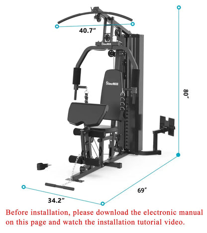 SCM-1148L Full-Body Home Gym System  148-Lb Multi-Functional Strength Training Equipment