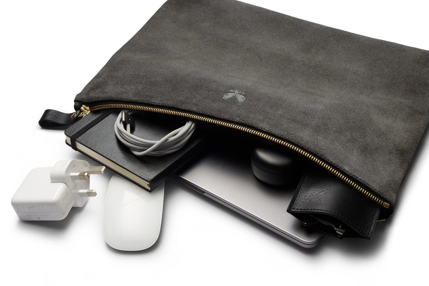 Suede Flight Folio - Storm Grey