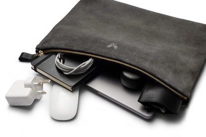 Suede Flight Folio - Storm Grey