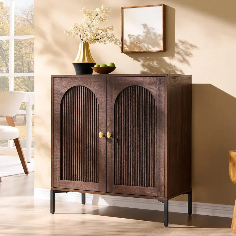 IFGET Fluted Arched Sideboard  92.6-Inch Wide Modern Farmhouse Buffet Cabinet