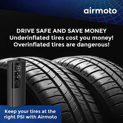 Airmoto Digital Tire Inflator  Portable 12V Air Pump with Precision Gauge, Auto Shut-Off & Bright LED Light