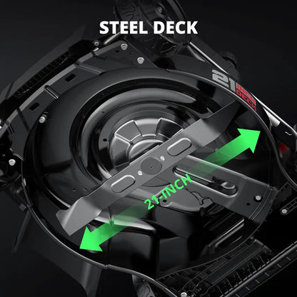 21-Inch 3-in-1 Gas Lawn Mower  144cc OHV Engine, 6-Height Adjustments, Bagging/Mulching/Side-Discharge