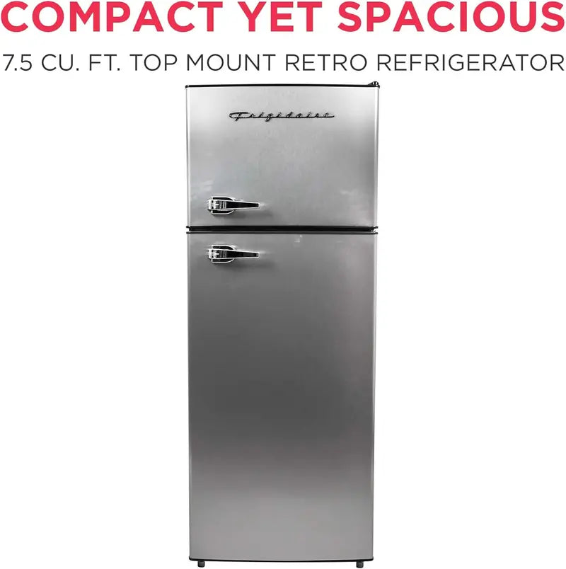 Frigidaire 7.5 Cu Ft Apartment Refrigerator  Two-Door Combo with Freezer and Fresh Food Storage
