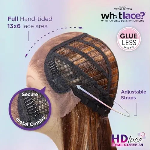 Sensationnel Whatlace Latisha 13¡Á6 Synthetic Wig with Pre-Plucked HD Lace Hairline  1B Off Black
