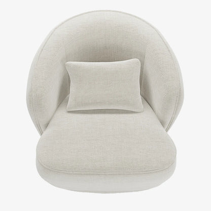 Fauteuil design tissu beige Pablo