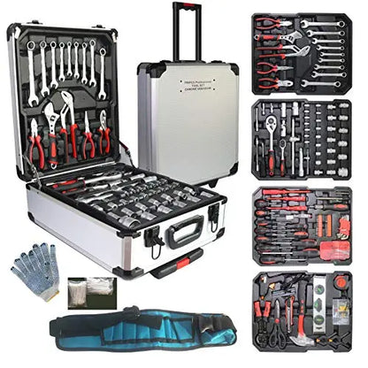 799-Piece Aluminum Household Tool Trolley  Modular Rolling Workbench for Home or Workshop Organization