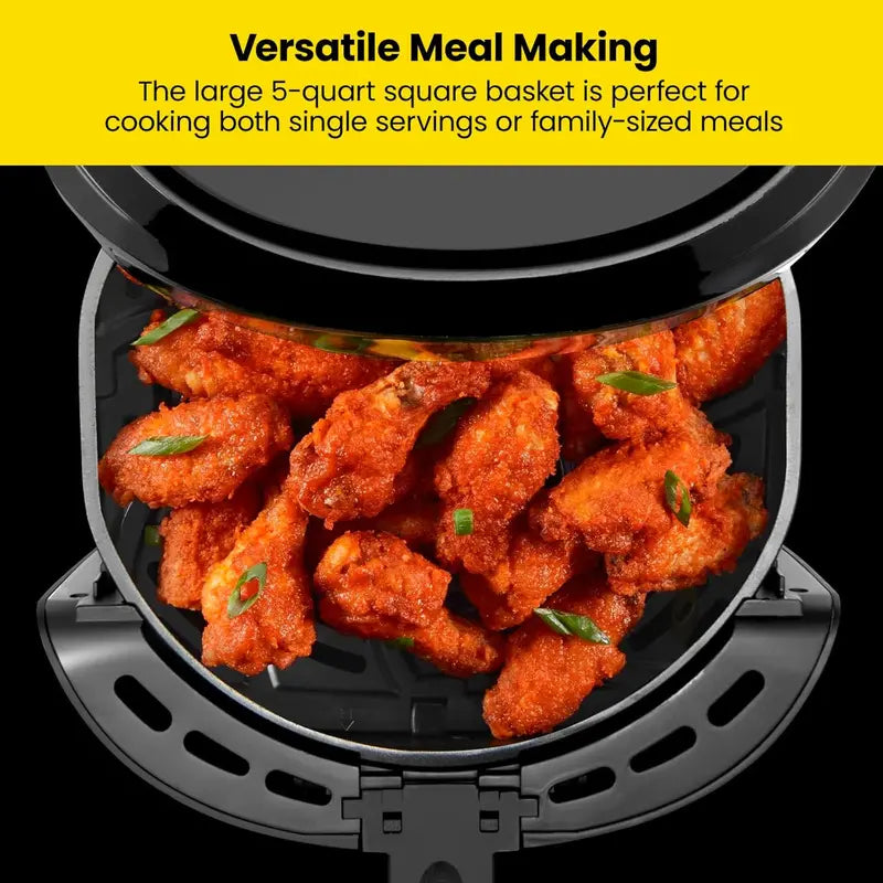 Chefman 6-Quart Dual-Basket Air Fryer  Independent 3-Quart Bins, Easy-View Window & Nonstick Ceramic Coating