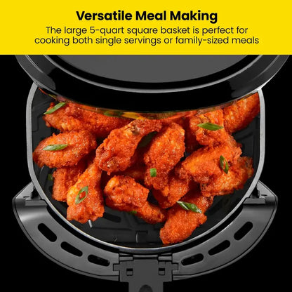 Chefman 6-Quart Dual-Basket Air Fryer  Independent 3-Quart Bins, Easy-View Window & Nonstick Ceramic Coating
