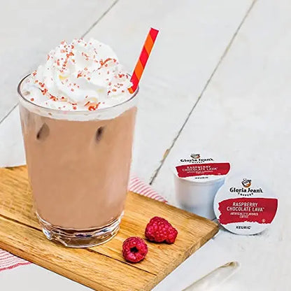 Gloria Jean’s Raspberry Chocolate Lava Medium Roast K-Cup Pods, 96 Count, Keurig Compatible Coffee