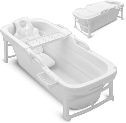 Serenelife 59-Inch Foldable Adult Bathtub ¡ª Portable Ice Bath, Hot Soak, or Spa Tub for Recovery
