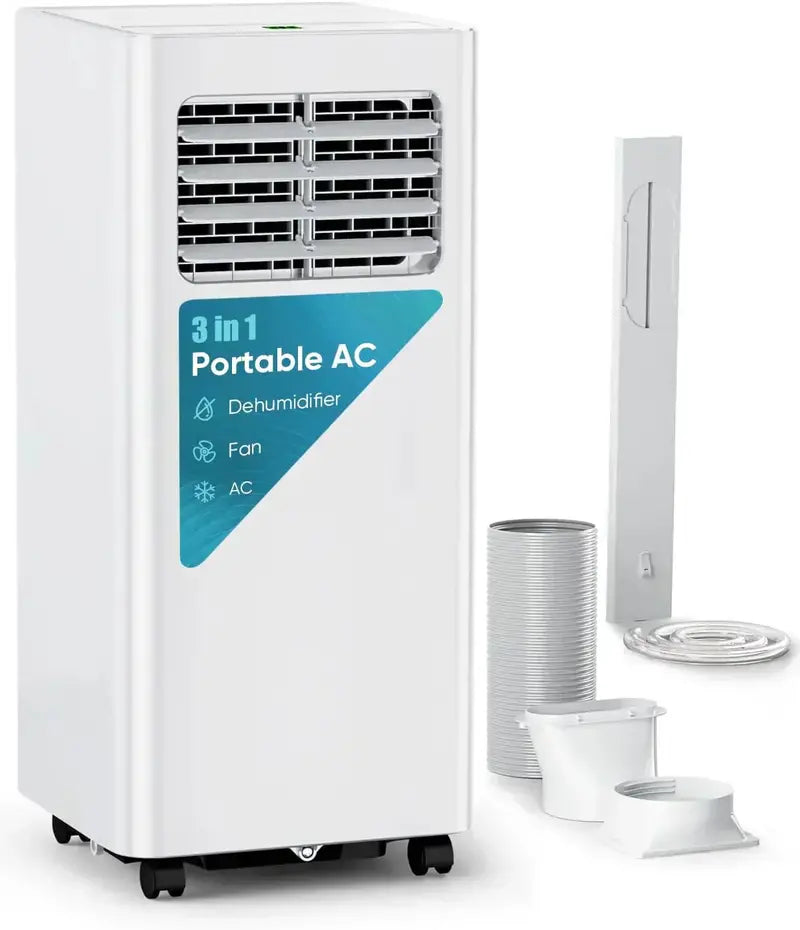 8,000 BTU 3-in-1 Portable Air Conditioner with Remote & Whisper-Quiet Operation