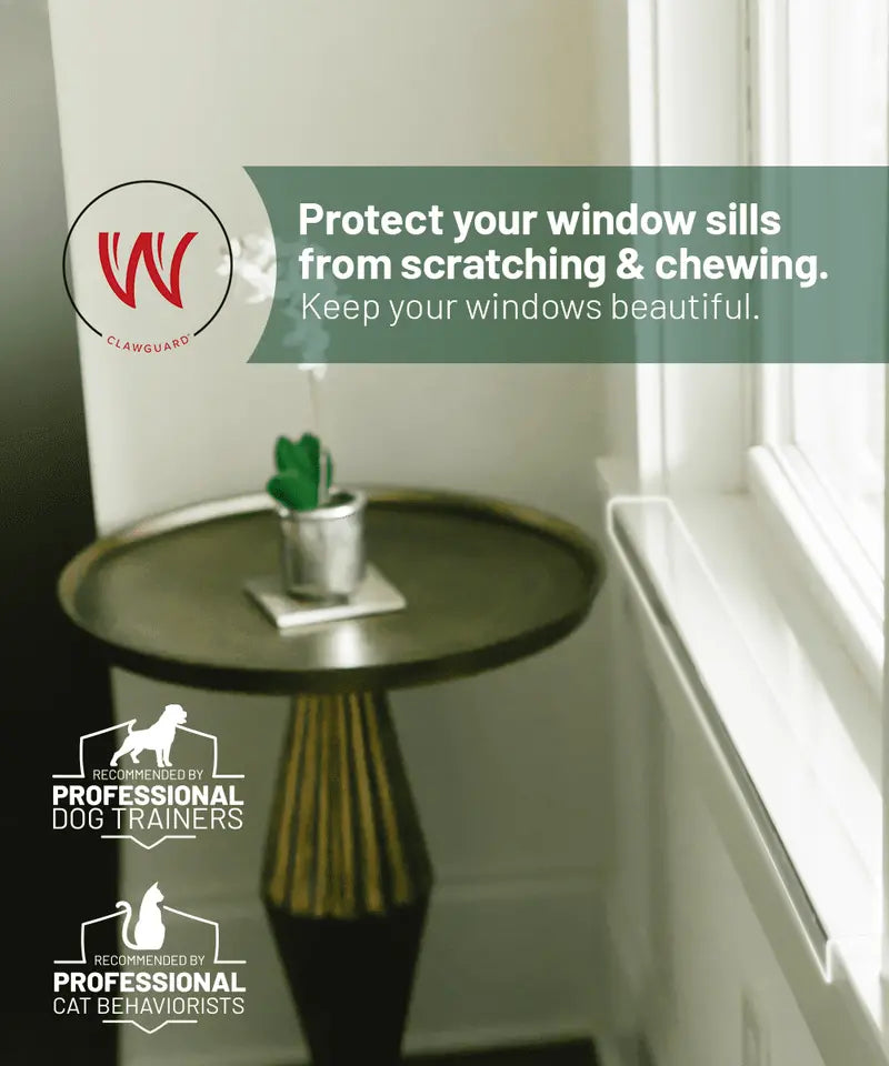 CLAWGUARD Window Sill Protector. Strong Invisible Protection from Dog and Cat Scratching, Chewing, Slobbering and Clawing (29.5 in. x 2.5 in.)