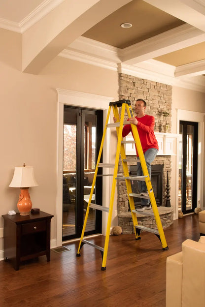 Louisville Ladder 8′ Fiberglass Step Ladder, 12′ Reach, 250 lbs Load Capacity, W-3118-08