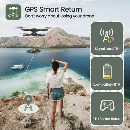 Holy Stone HS175D GPS Drone  4K Camera, Brushless Motors, Auto Return, Follow Me & 46-Minute Flight Time