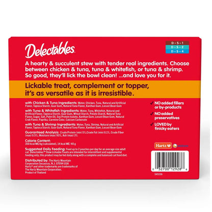 Hartz Delectables Stew Lickable Wet Cat Treats Variety Pack, 30 Count