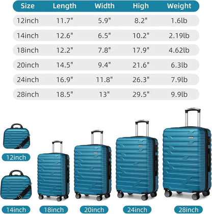 6-Piece Lightweight Expandable Hardshell Luggage Set  TSA-Approved Carry-On & Checked Suitcases with Spinner Wheels