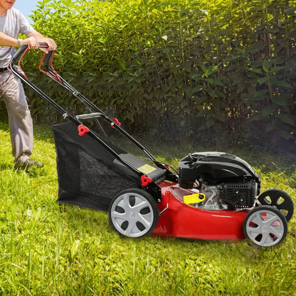 Self-Propelled Gas Lawn Mower with 141cc Engine, 50L Grass Catcher &amp; Large Wheels
