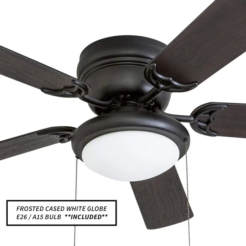 Portage Bay Hugger 52  Matte Black West Hill Ceiling Fan with Bowl Light Kit