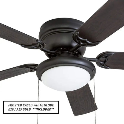 Portage Bay Hugger 52  Matte Black West Hill Ceiling Fan with Bowl Light Kit