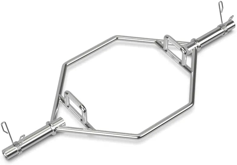 56-Inch Folding Hex Trap Bar  Chrome-Plated Deadlift and Weightlifting Bar with Dual Handles