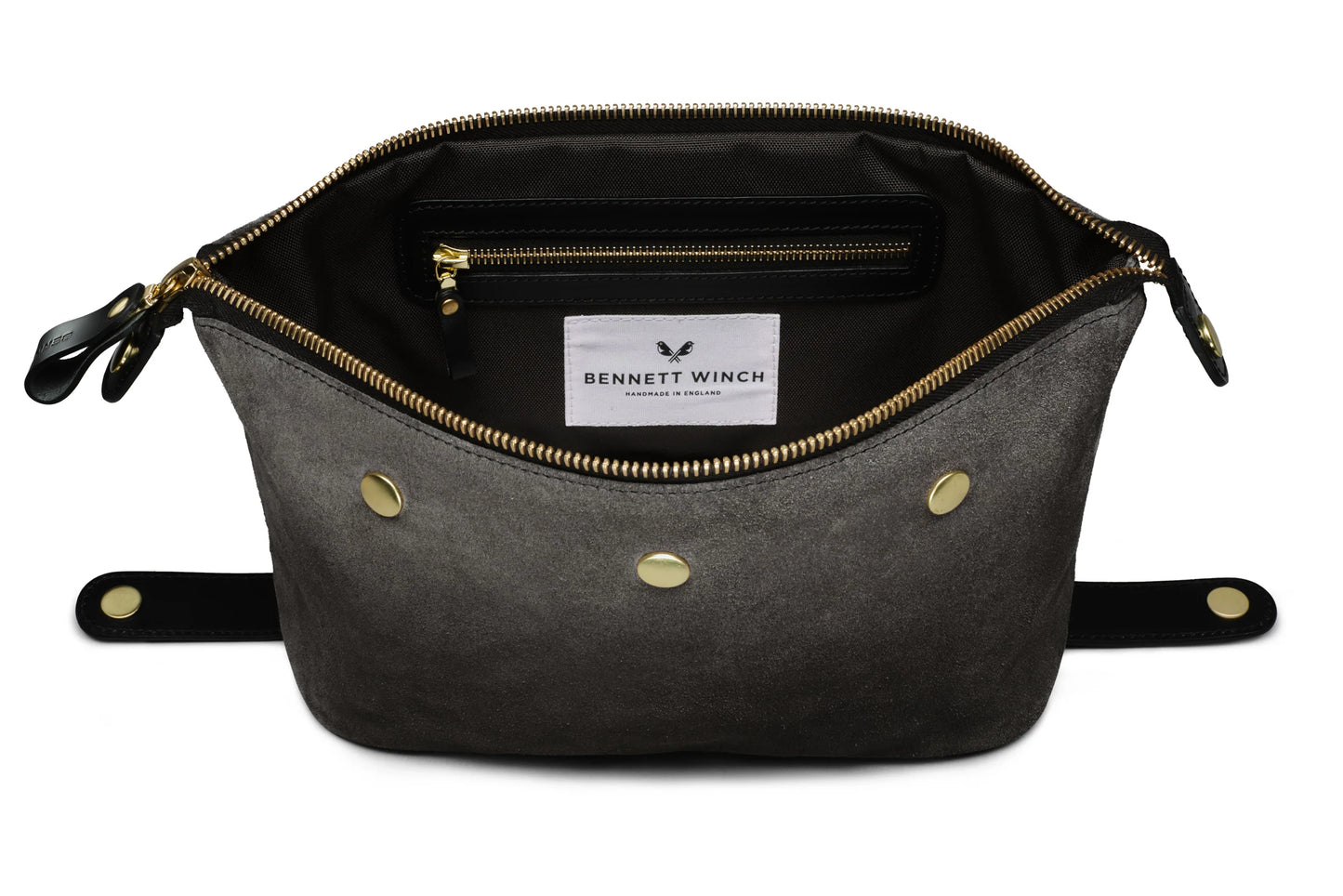 Suede Wash Bag / Dopp Kit - Storm Grey