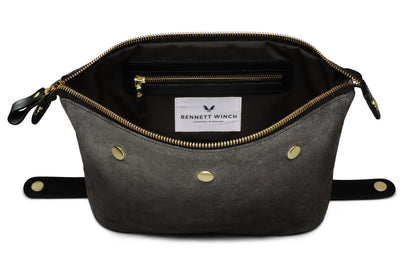 Suede Wash Bag / Dopp Kit - Storm Grey