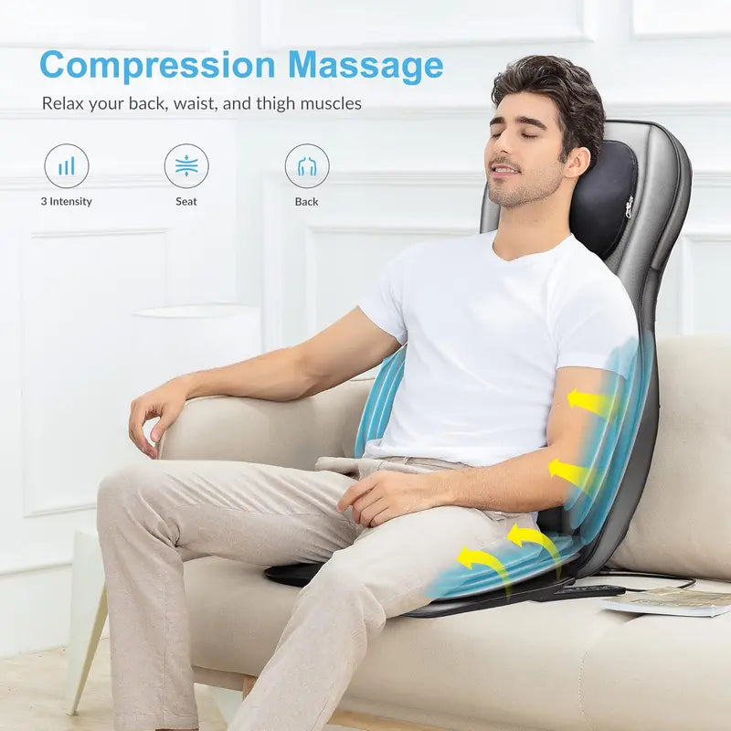 COMFIER Shiatsu Massage Chair with Heat  Portable Neck and Back Massager Featuring Compression Therapy