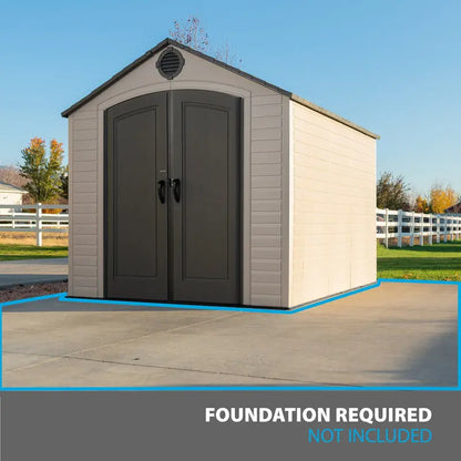 Lifetime 8′ x 10′ Outdoor Storage Shed  Durable Polyethylene Structure with Lockable Door