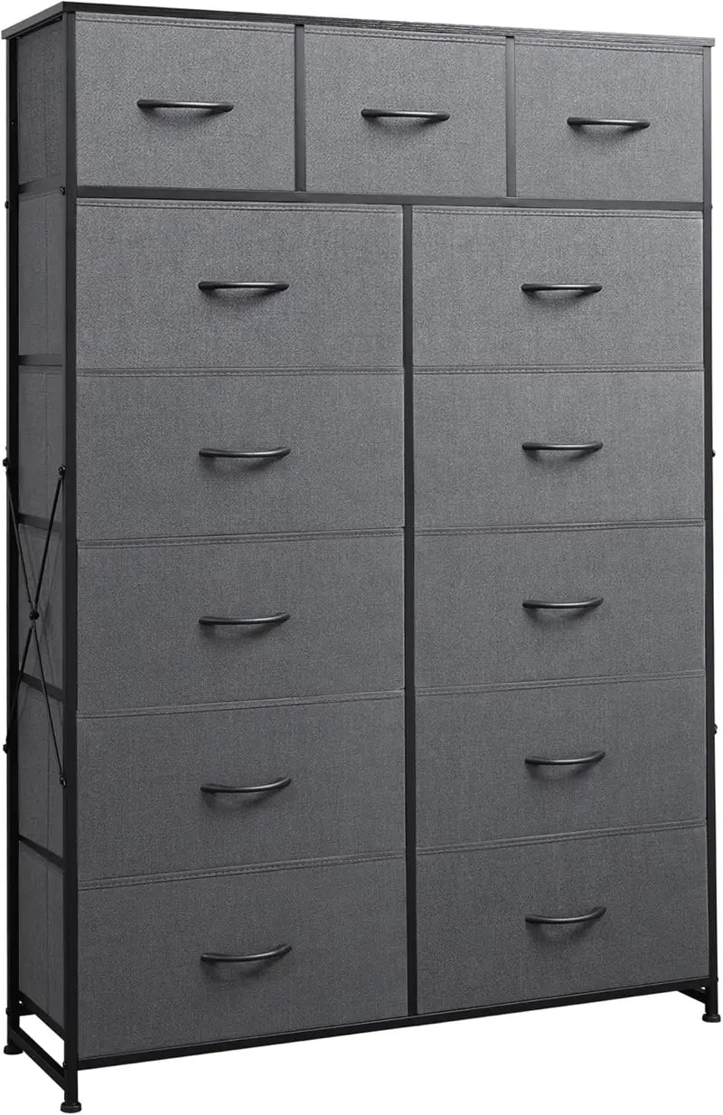 13-Bin Steel-Frame Storage Organizer  Heavy-Duty WLIVE Fabric Drawer Tower for Home & Office