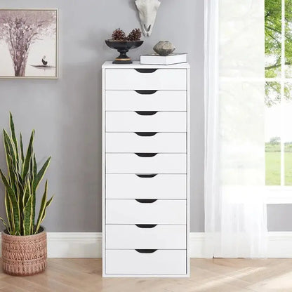 Wooden Lateral File Cabinet  Mobile Office Storage Unit with Locking Drawers