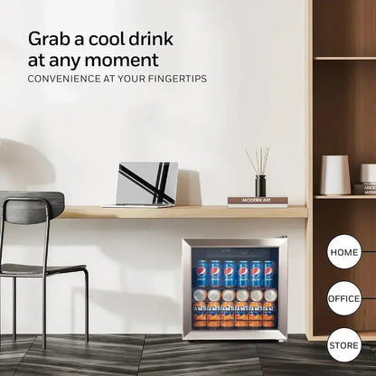 Honeywell 115-Can Beverage Cooler with Tempered Glass Door  Compact Mini Fridge for Soda, Beer, or Wine