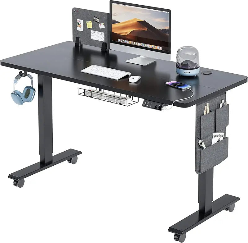 MAIDeSITe Electric Height-Adjustable Standing Desk  120×60 cm Desktop with Cable Management, Ideal for Home Offices