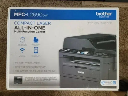 Brother MFC-L2690DW Monochrome Laser All-in-One Printer  Wireless, Duplex, Scan/Copy/Fax/Print