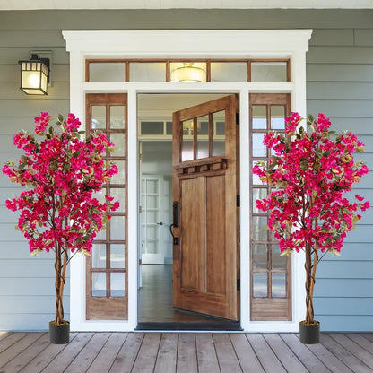 6-Foot Bougainvillea Artificial Tree  Lifelike Indoor or Patio Plant Decor